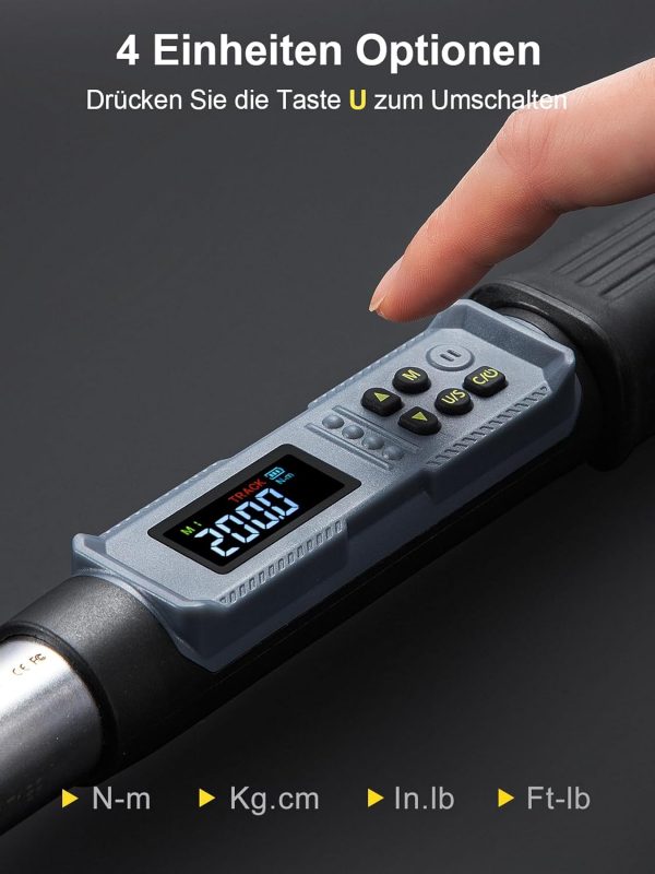 GROWNEER Drehmomentschlüssel Auto Digital 1/2 Zoll/10-200 Nm – Bild 6