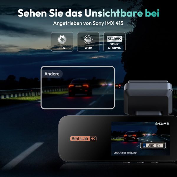 BOTSLAB Dashcam Auto Vorne Hinten 4K+2K mit GPS WiFi und Hardwire-Kit – Bild 4