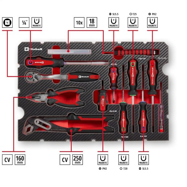 Original Einhell E-CASE 80-tlg. Werkzeugkoffer – Bild 5