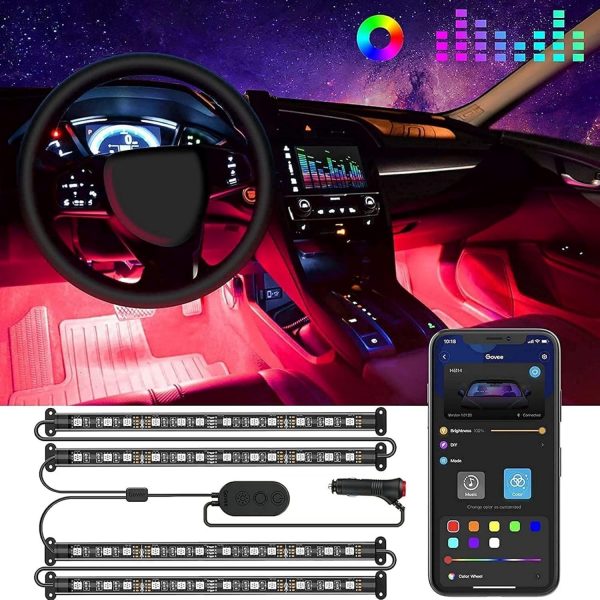 Govee RGB LED Innenbeleuchtung Auto, 4pcs Strip