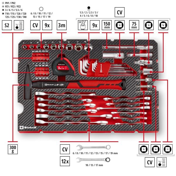Original Einhell E-CASE 80-tlg. Werkzeugkoffer – Bild 4