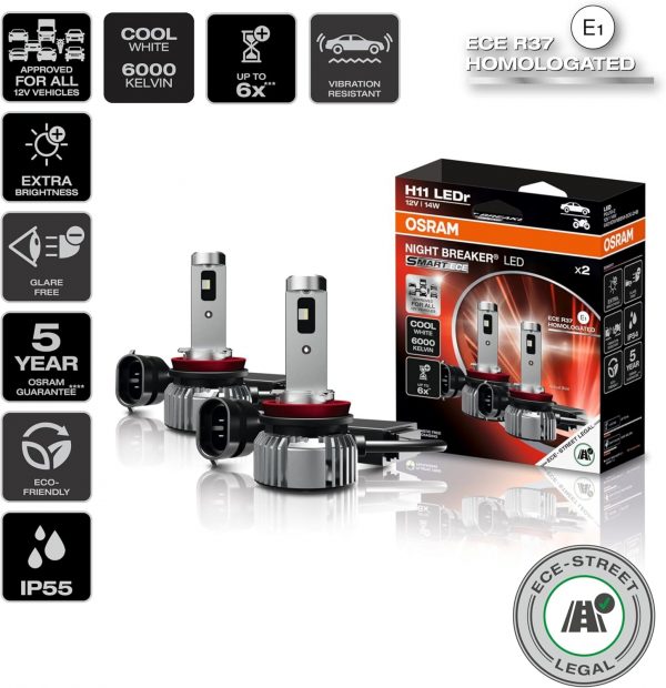OSRAM NIGHT BREAKER LED SMART ECE H11 – Bild 2