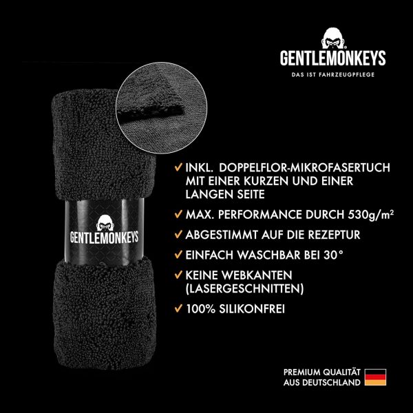 GENTLEMONKEYS Profi Lederreiniger Set (500ml + Mikrofasertuch) – Bild 3