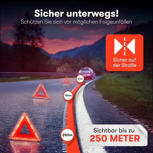 PURAHELP® KFZ Warndreieck Faltbar [Norm 2025 ECE R27] – Bild 3