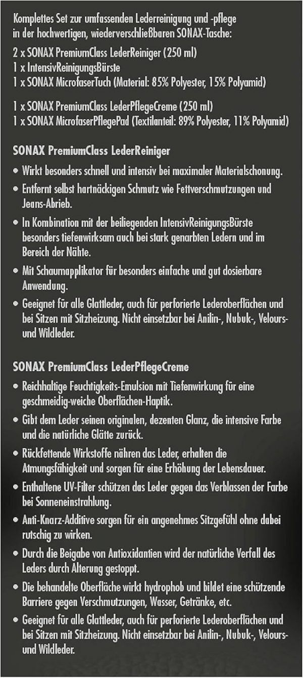 SONAX PREMIUM CLASS LederPflegeSet – Bild 2