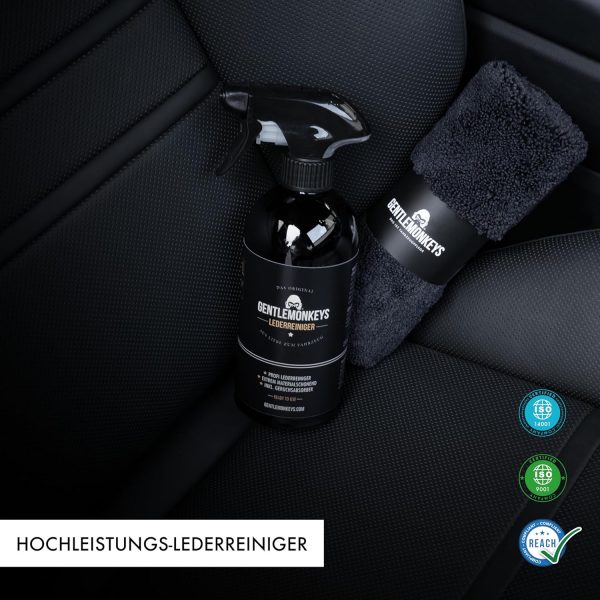 GENTLEMONKEYS Profi Lederreiniger Set (500ml + Mikrofasertuch) – Bild 4
