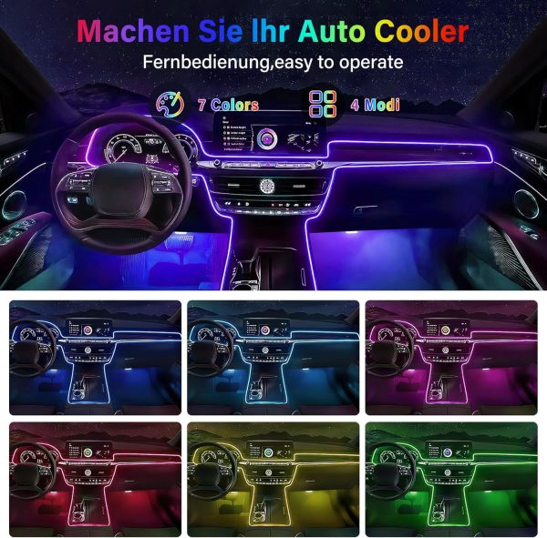 Boadw LED Auto Ambientebeleuchtung mit 4 Stück RGB – Bild 2