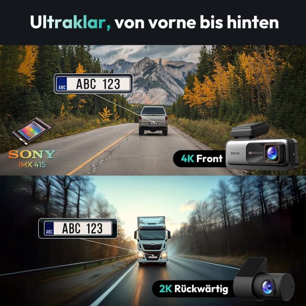 BOTSLAB Dashcam Auto Vorne Hinten 4K+2K mit GPS WiFi und Hardwire-Kit – Bild 2