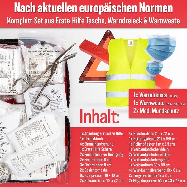 HELDENWERK KFZ Kombitasche - Warndreieck, Warnweste, Verbandskasten – Bild 2